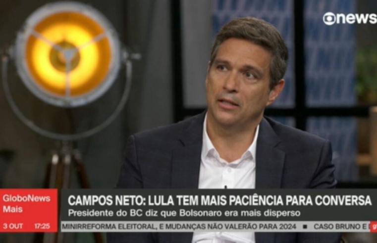 Campos Neto diz que mercado pode interpretar eventual mudança da meta fiscal como 'abandono' do arcabouço