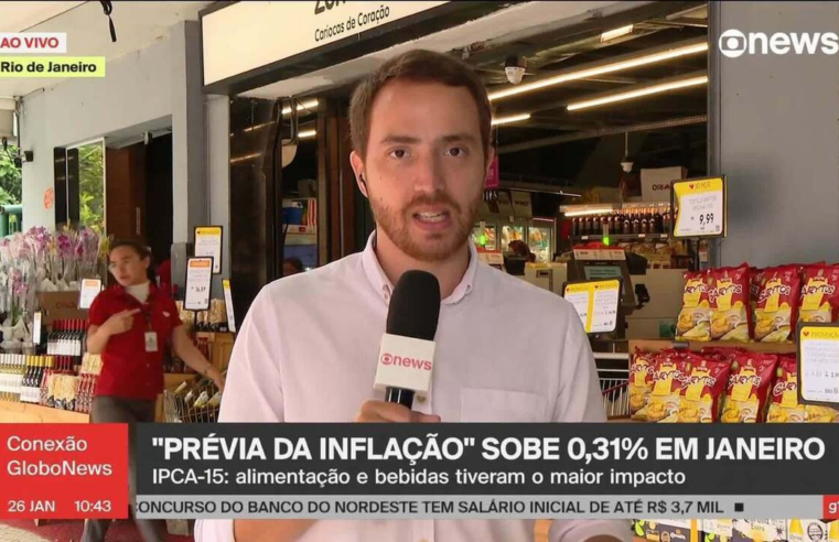 IPCA-15: preços sobem 0,31% em janeiro, puxados pelos alimentos