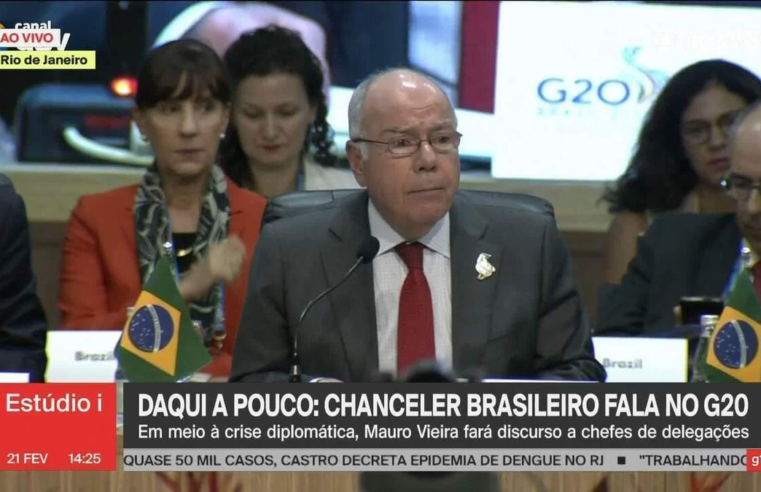 G20: Mauro Vieira vê ONU 'paralisada' e diz que Brasil não aceita que o mundo resolva diferenças pela força