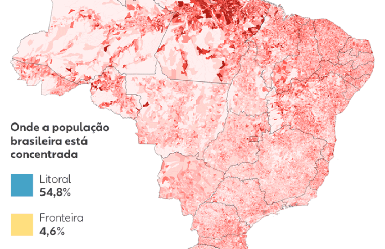 Censo 2022: mais da metade da população brasileira vive a até 150 km  do litoral