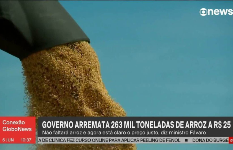 Leilão da Conab arremata 263 mil toneladas de arroz, com preço médio de R$ 24,98 a R$ 25